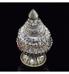 Hand Made Silver Plated Copper Alloy 7" Neshi or Dhupur - Rice Pot