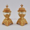 Hand Made Copper Alloy with Silver and Gold Plated 5" Kapala Set