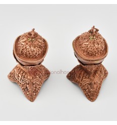  Hand Made Copper Alloy Offering 5" Ritual Kapala Set