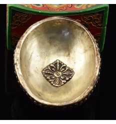Finely Hand Carved Resin and Silver Plated Copper 7" Megh Sambara Kapala
