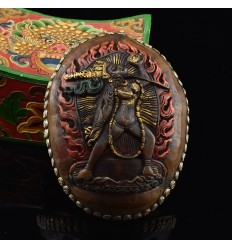 Finely Hand Carved Resin and Silver Plated Copper 6.75" Vajrayogini Kapala