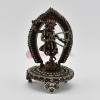 Fine Quality Oxidized Copper Alloy with Silver Plated 7" Kurukulla on Mandala Statue