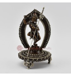 Fine Quality Oxidized Copper Alloy with Silver Plated 7" Vajrayogini on Mandala Statue