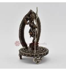 Fine Quality Oxidized Copper Alloy with Silver Plated 7" Vajrayogini on Mandala Statue