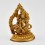 Fine Quality Copper Alloy with Gold Plated 5" Green Tara on Lion Statue