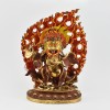 Hand Carved Buddhist Tibetan Ritual Bernagchen Mahakala  Gold Gilded Hand Face Painted Copper Statue