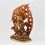 Hand Carved Buddhist Tibetan Ritual Bernagchen Mahakala  Gold Gilded Hand Face Painted Copper Statue