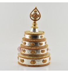 Fine Quality Gold & Silver Plated Tibetan Buddhist Copper Mandala Set