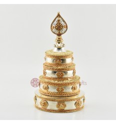 Fine Quality Gold & Silver Plated Tibetan Buddhist Copper Mandala Set