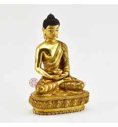 Hand Carved Gold Gilded Tibetan Buddhist Amitabha / Amida Buddha Opame Religious Ritual Statue