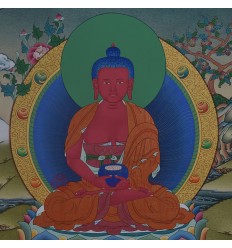 Hand Painted  Amitabha Buddha Cotton Canvas Tibetan Thangka paintings