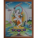 Hand painted 26.5"x20.5"  Magic Labdron / Damaru Jogini Cotton Canvas Tibetan Thangka