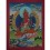 Hand painted 17" x 13" Red Tara Cotton Canvas Tibetan Buddhist Thangka Painting