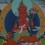 Hand painted 17" x 13" Red Tara Cotton Canvas Tibetan Buddhist Thangka Painting