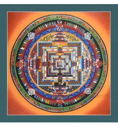 Hand painted Kalachakra Mandala Thangka Painting