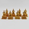 Machine Made Copper Alloy with Gold Plated 4" 8 Piece Stupa / Chorten