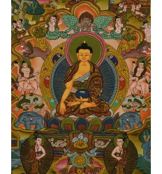 Hand Painted Buddhist Buddha Life Story Thangka Painting