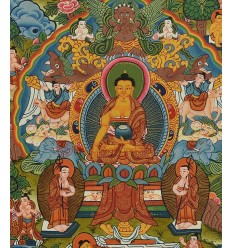 Hand Painted Tibetan Buddhist Buddha Life Story Thangka Painting