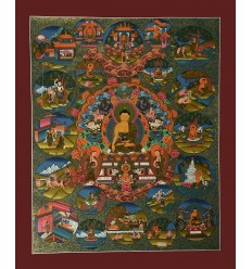 Traditional Buddhist Tibetan style Buddha Life Story Thanka painting
