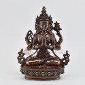  Hand  Made 9" Chenrezig / Avalokiteshvara Oxidized Copper Alloy Statue