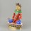 Hand Made 10.5" Amitabha Crown Buddha Gold Gilded Painted Copper Statue 