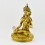 Hand Made Gold Face Painted  14" White Tara / Dolkar  Copper Gold Gilded Statue Patan