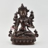 Fine Hand Carved 9.5" White Tara/Dolkar Oxidized Copper Statue Frm Patan, Nepal