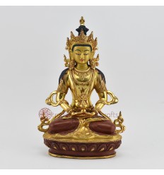 Hand Made Gold Gilded & Hand Face Painted Buddhist Tibetan Aparmita / Tsepame Statue