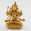 Machine Made  Copper Alloy Gold Plated 4" White Manjushri Statue