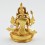 Machine Made  Copper Alloy Gold Plated 4" White Manjushri Statue