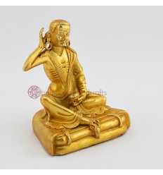 Machine Made Copper Alloy Gold Plated 4.25" Milarepa Statue