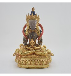 Hand Made Copper Alloy with 24 Karat Gold Gilded Aparmita Statue