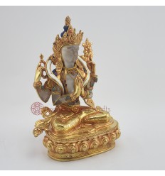 Hand Made Copper Alloy with 24 Karat Gold Gilded Chenrezig Statues