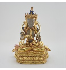 Hand Made Copper Alloy with 24 Karat Gold Gilded Vajrasattva / Dorjesempa Statue