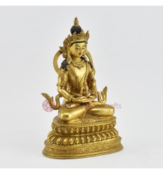 Hand Made 9.5" Amitayus / Aparmita Buddha Copper Gold Gilded Antique Finish Statue