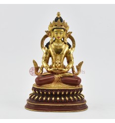 Hand Made Gold Gilded & Hand Face Painted Buddhist Tibetan Aparmita Statue