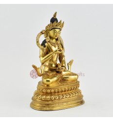 Hand Carved Gold Gilded & Hand Face Painted Buddhist Tibetan Vajrasattva Statue