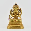 Hand Made Gold Gilded & Hand Face Painted Buddhist Tibetan Chenrezig / Avalokiteshvara Statue