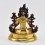 Hand Carved Gold Gilded & Hand Face Painted Buddhist Tibetan 9" Green Tara Copper Statue
