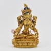 Hand Carved 24 Karat Gold Gilded & Face Painted Tibetan Buddhist White Tara Copper Statue 
