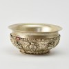 Hand carved White Metal Decorated Yellow Resin inside Phuru – Tibetan Tea / Offering Bowl