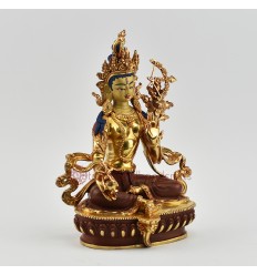 Hand carved Copper Alloy with Partly Gold Gilded 9" Red Tara Statue