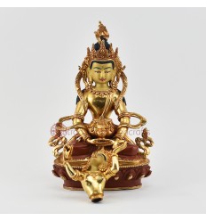 Hand Made Copper Alloy with 24 Karat Gold Gilded 9" Aparmita Shakti Statue