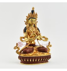 Hand Made  Copper Alloy with Partly Gold Gilded 9" Vajradhar Statue 