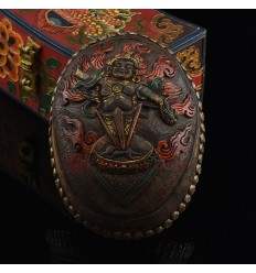 Hand Carved Tibetan Buddhism Traditional 7" Guru Dragpur - Fierce Padmasambhava Carved Resin Kapala