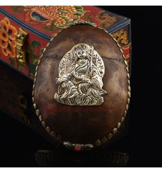 Hand Carved Tibetan Buddhism Traditional 7" Guru Rinpoche / Padmasambhava Carved Resin Kapala
