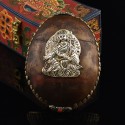 Hand Carved Tibetan Buddhism Traditional 7" Guru Rinpoche / Padmasambhava Carved Resin Kapala