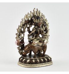 Fine Quality Copper Alloy Silver Plated in Oxidation Finish 5.5" Marichi Statue