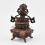 Hand Carved Copper Alloy in Oxidation Finish 7" Mahakala Incense Burner - Dhoopdani