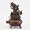 Hand Carved Copper Alloy in Oxidation Finish 7" Mahakala Incense Burner - Dhoopdani